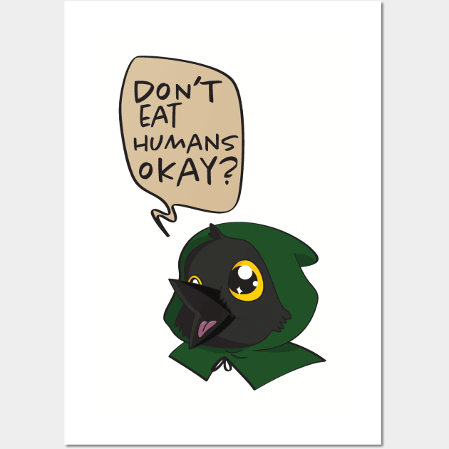 Kiri the Kenku: Don't Eat Humans Okay? Wall Art by DungeonMomDesigns